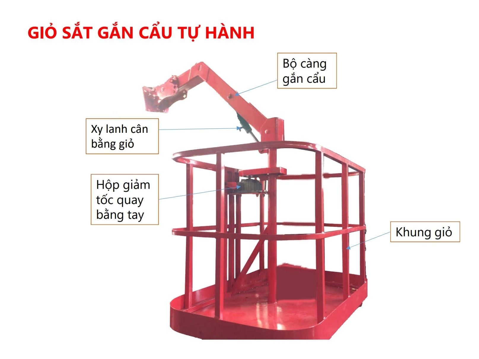 Giỏ nâng người chất liệu thép