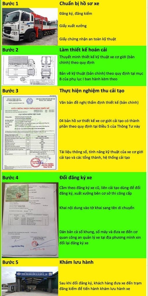 Thủ tục cải tạo xe tải chuyên dùng