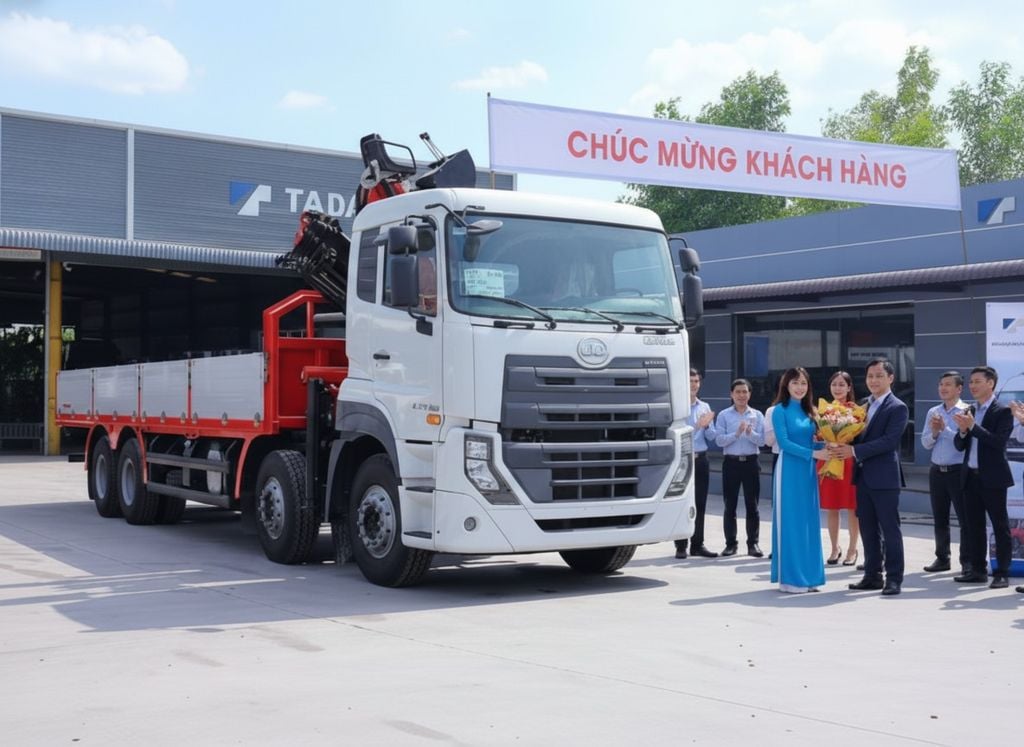 UD Quester 8x4 Gắn Cẩu 8 Tấn Palfinger PK18500