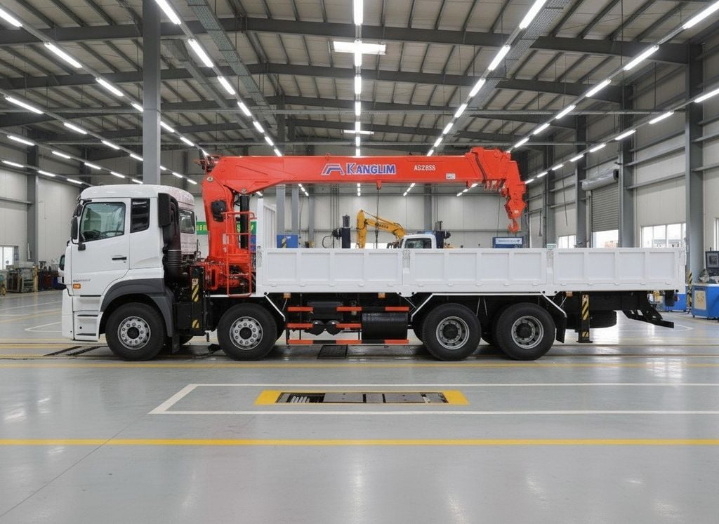 Xe tải UD Truck 4 chân lắp cẩu Kanglim 12 tấn