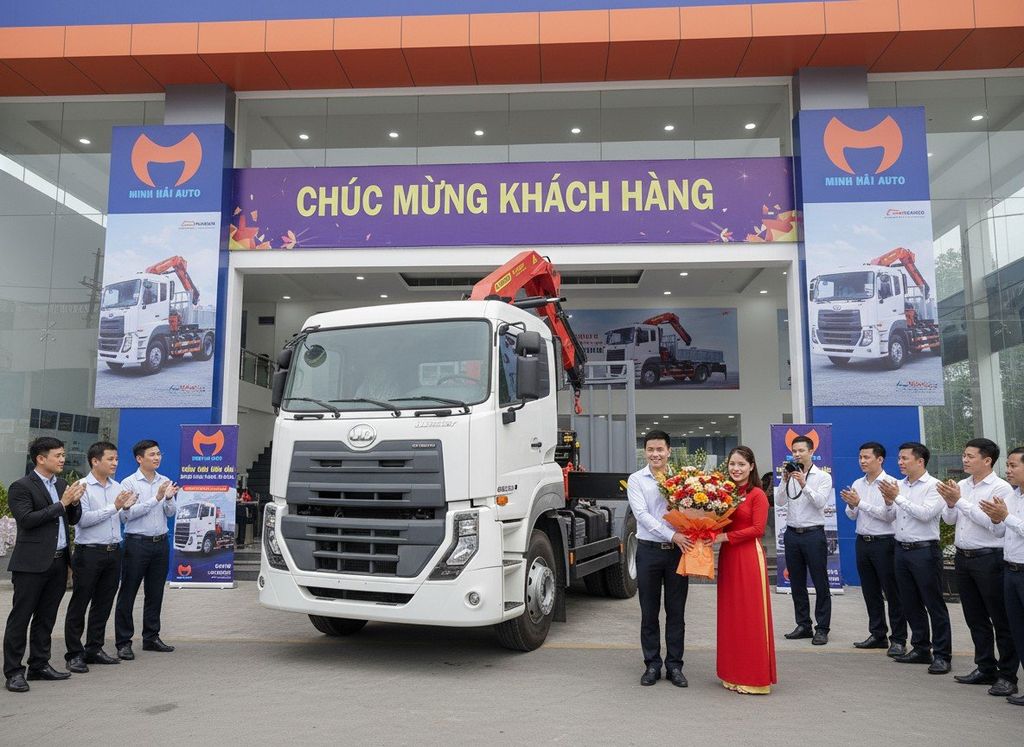 Đầu kéo gắn cẩu Palfinger 8 tấn