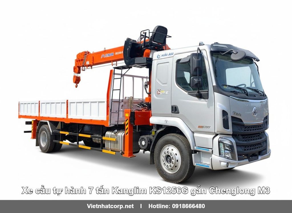 Xe cẩu tự hành 7 tấn Kanglim KS1256G gắn Chenglong M3