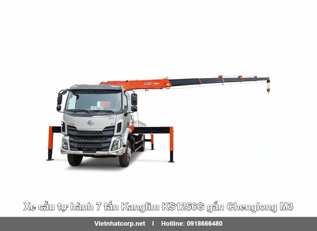 Xe cẩu 7 tấn Kanglim KS1256G gắn Chenglong M3 6 máy