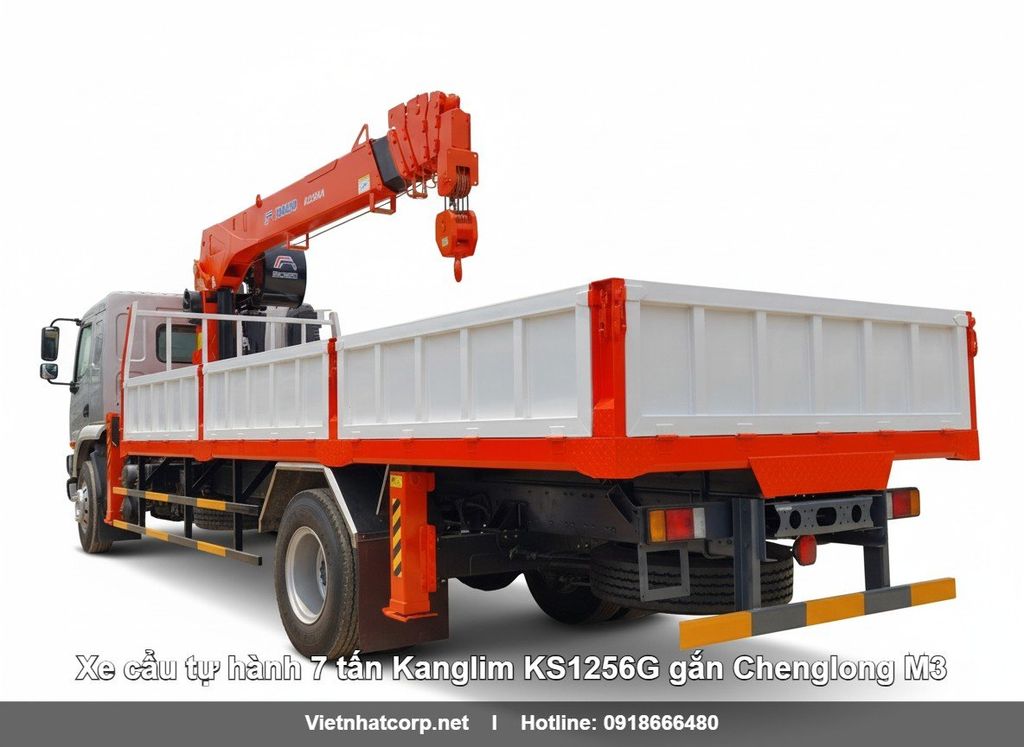 Xe tải gắn cẩu 7 tấn Kanglim KS1256G gắn Chenglong M3 6 máy