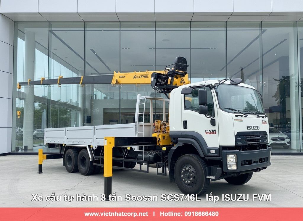 Xe tải gắn cẩu 8 tấn Soosan SCS746L nền xe Isuzu FVM