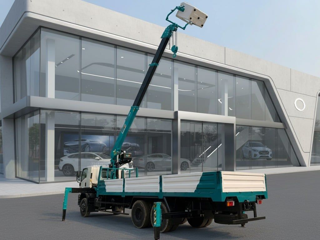 Thùng hàng xe Isuzu gắn
  cẩu 8 tấn Hyundai Everdigm HLC8016