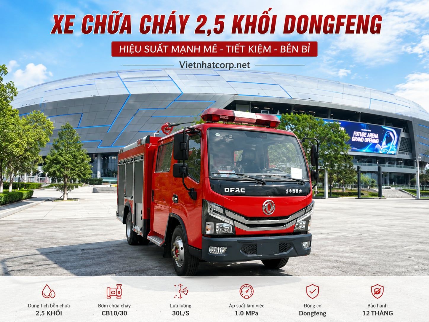 Xe chữa cháy 2,5 khối Dongfeng nhập khẩu nguyên chiếc 2026 – SUS304 toàn bộ
