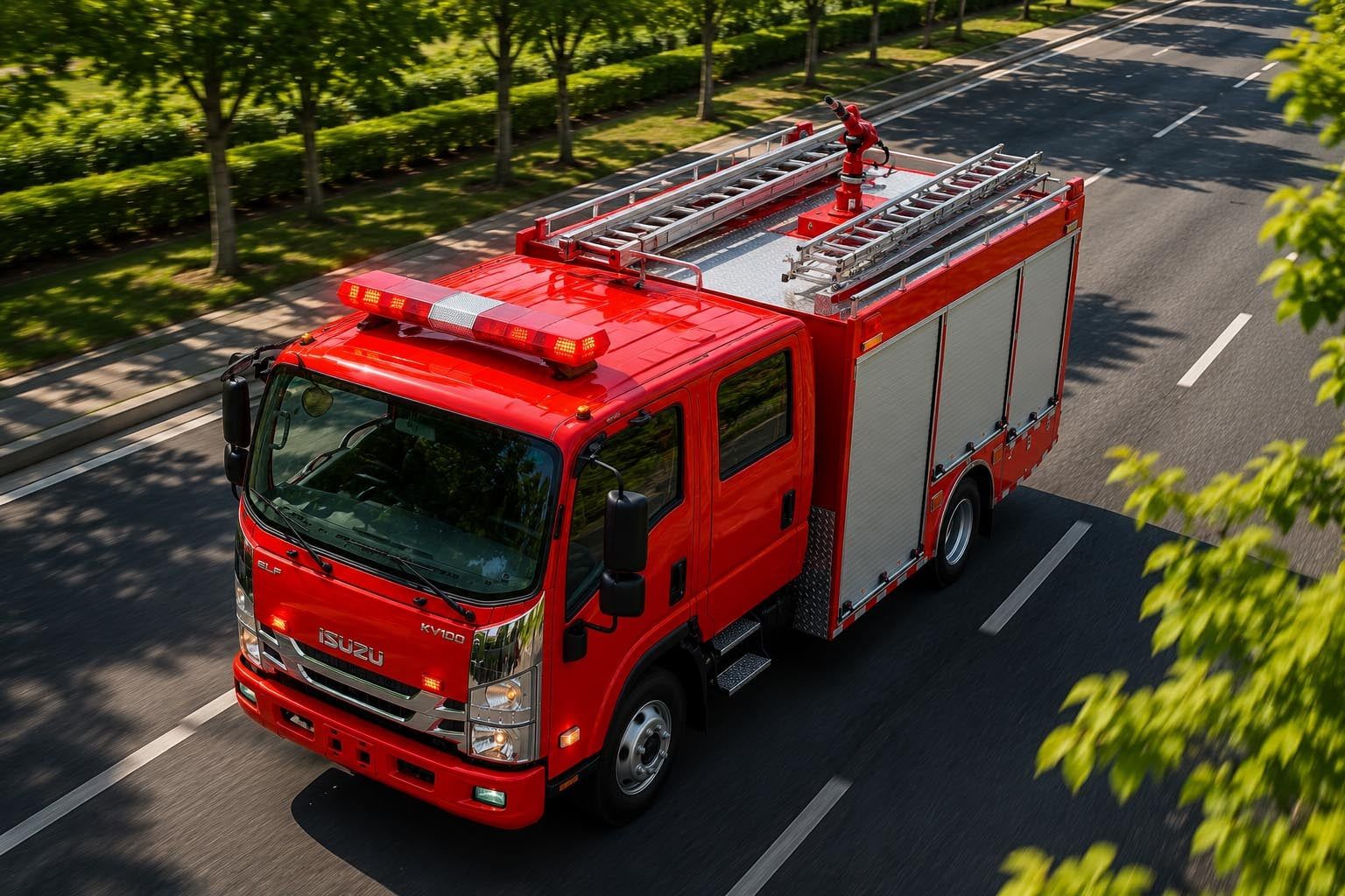 Xe chữa cháy 2800l Isuzu Bồn nước: 2.500 lít inox SUS304 | Bồn foam: 300 lít