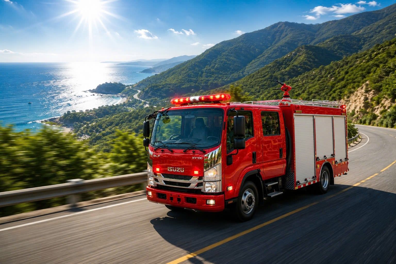 Xe chữa cháy 2800l Isuzu KV100 cabin kép