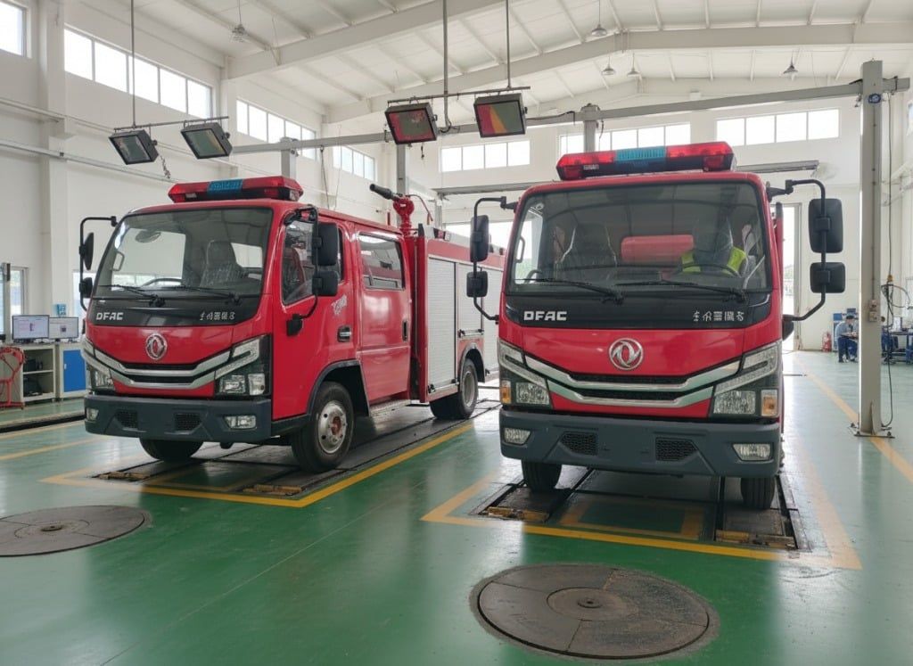 Xe chữa cháy khu công nghiệp đang tác chiến – thực tế vận hành