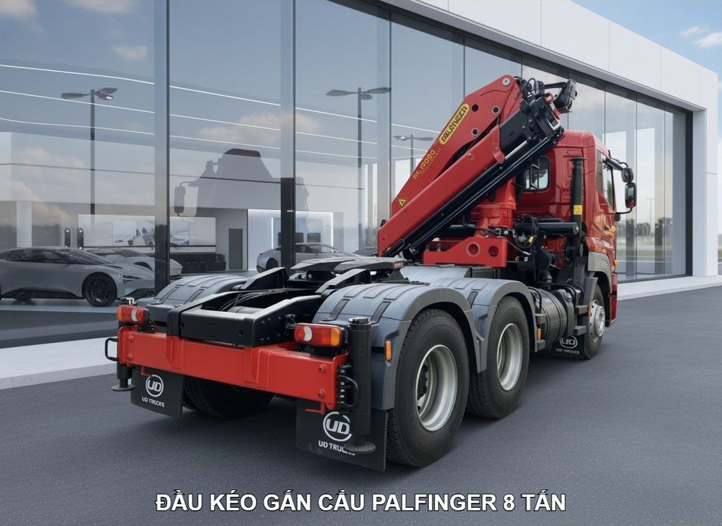 Đầu kéo gắn cẩu Palfinger 8 tấn PK18500 xe UD