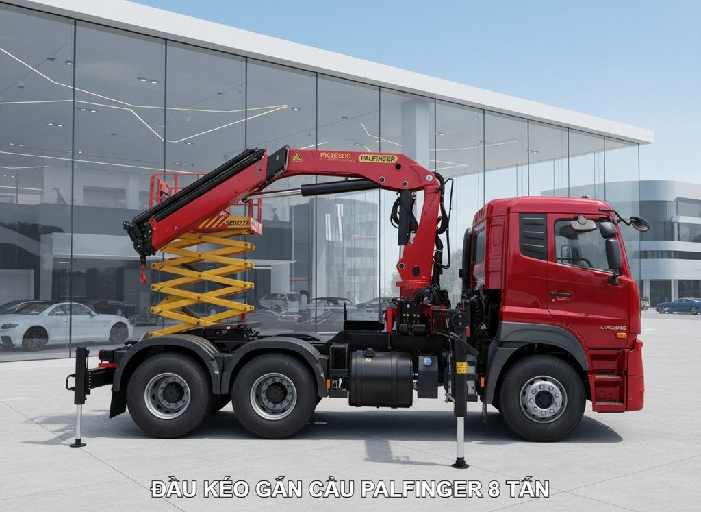 Giá Đầu kéo gắn cẩu Palfinger 8 tấn PK18500 xe UD