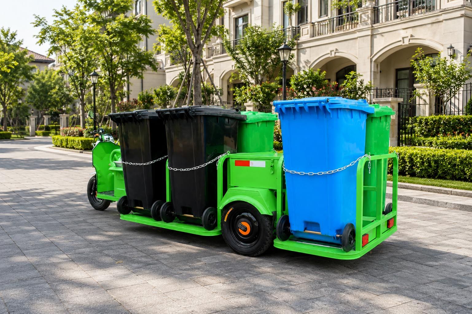 Xe Điện 3 Bánh Chở 6 Thùng Rác 240L cho đô thị