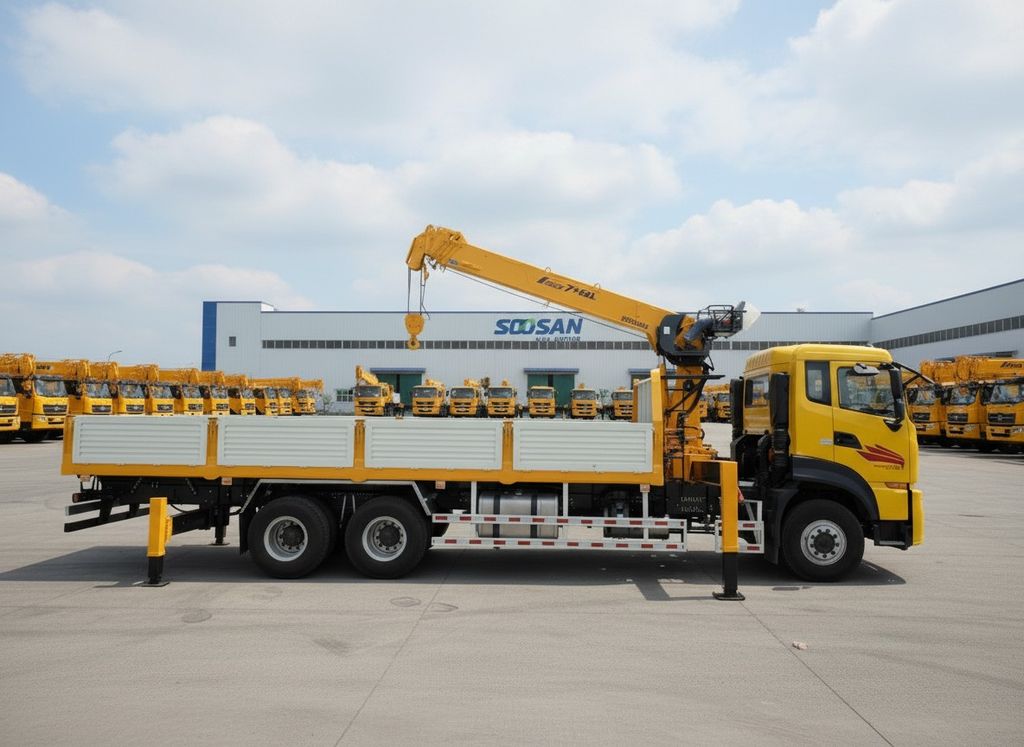 Tổng quan Xe Dongfeng Hoàng Huy gắn cẩu Soosan 8 tấn SCS746L