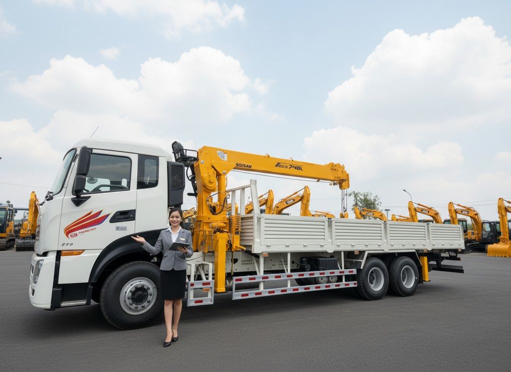 Xe Dongfeng Hoàng Huy gắn cẩu Soosan 8 tấn SCS746L