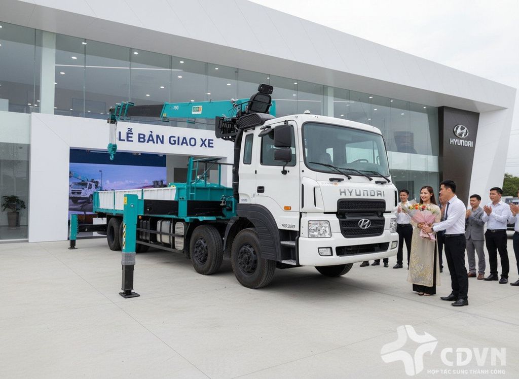 Lễ bàn giao xe tải cẩu Hyundai HD320 HLC12015 Việt Nhật Corp
