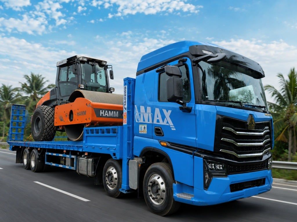 Xe Nâng Đầu Chở Máy Công Trình HOWO MAX 4 Chân