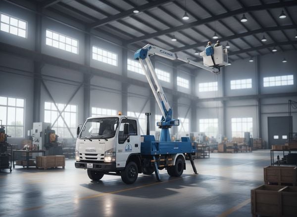 Xe nâng người 14m Socage lắp trên nền xe Isuzu QKR77F