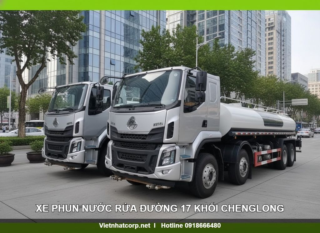 Xe phun nước rửa đường dập bụi 17 khối Chenglong H5