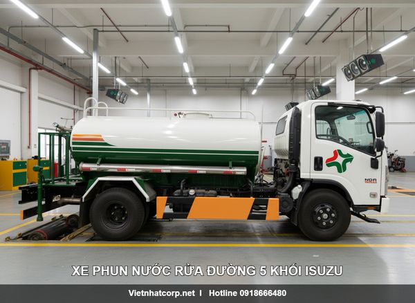 Xe phun nước rửa đường 5 khối Isuzu NQR