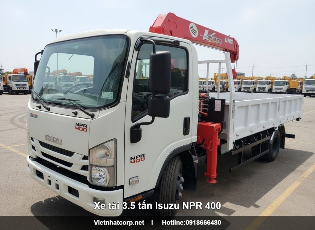 Xe tải 3.5 tấn gắn cẩu  Isuzu NPR 400