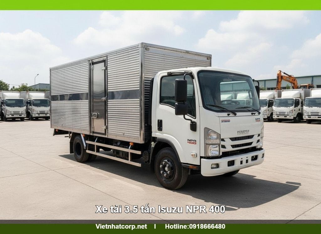 Xe tải thùng kín 3.5 tấn Isuzu NPR 400