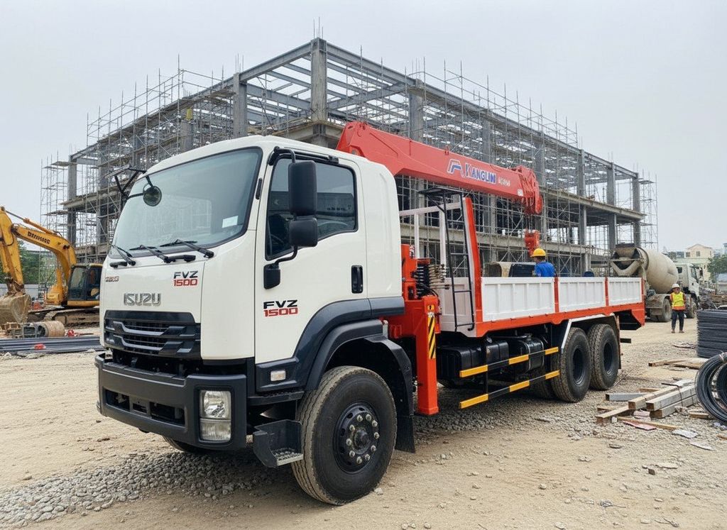 Xe Tải ISUZU FVZ Gắn Cẩu Kanglim KS2056 8 tấn