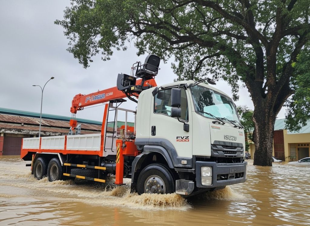 Xe Tải ISUZU FVZ Gắn Cẩu Kanglim KS2056