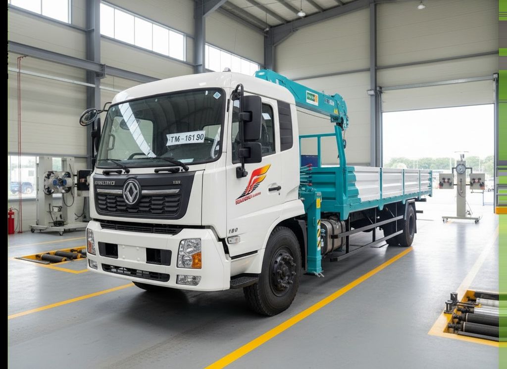 Cabin Xe Tải Dongfeng Gắn Cẩu Hyundai HLC5014 thùng dài 8.6m