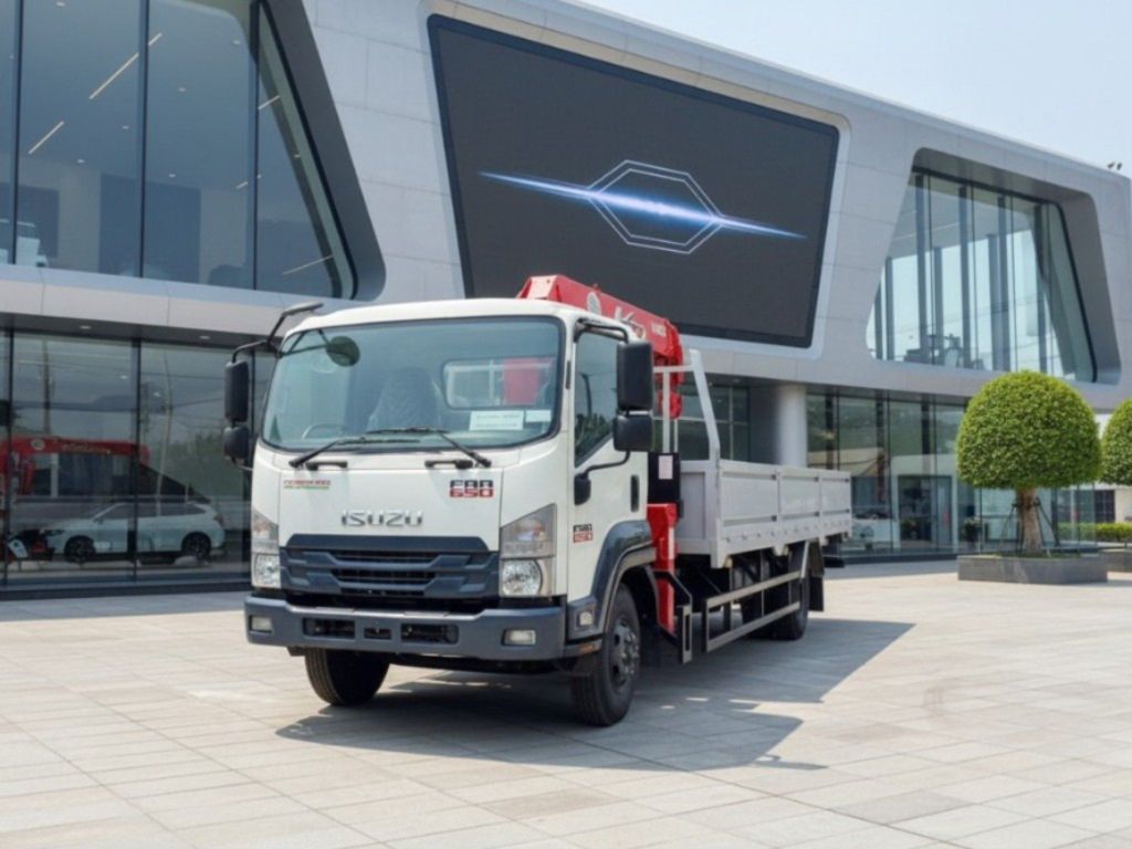 ngoạt thất Xe tải Isuzu FRR 5 tấn Cẩu URV375K  3 tấn 5 khúc