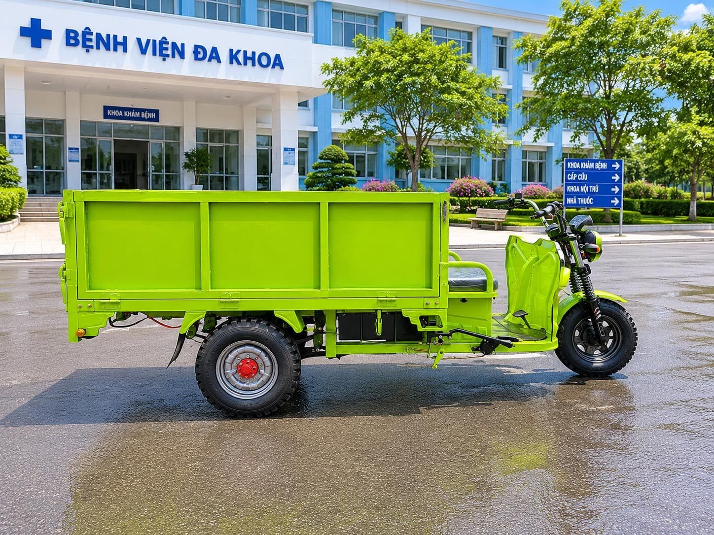 Xe thu gom rác điện 500kg Mingma — toàn cảnh xe