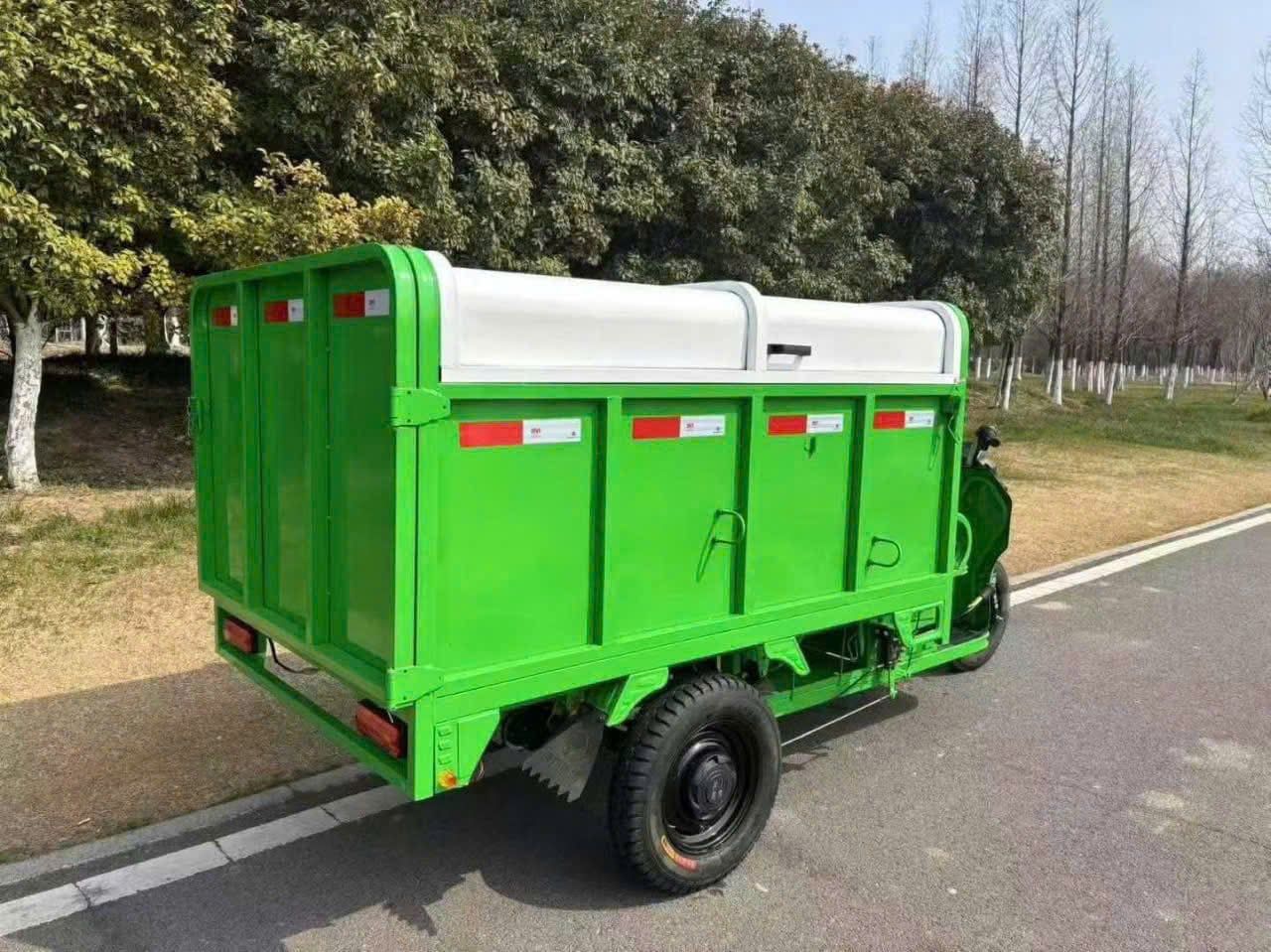 xe thu gom rác chạy điện 2 khối (2 tấn) pin lithium 1800w