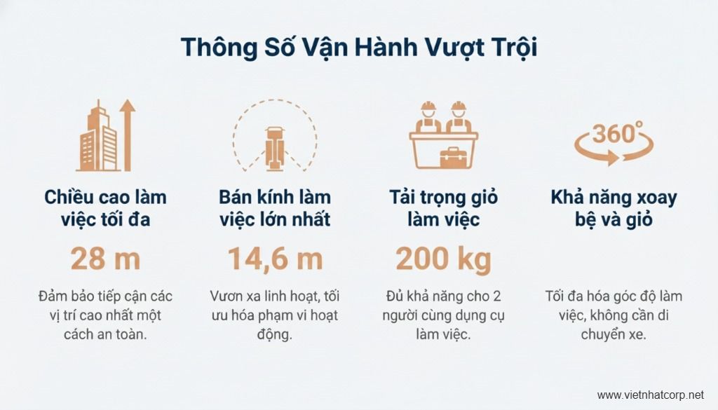 Biểu đồ thông số kỹ thuật chính của xe nâng XCMG GKS28.