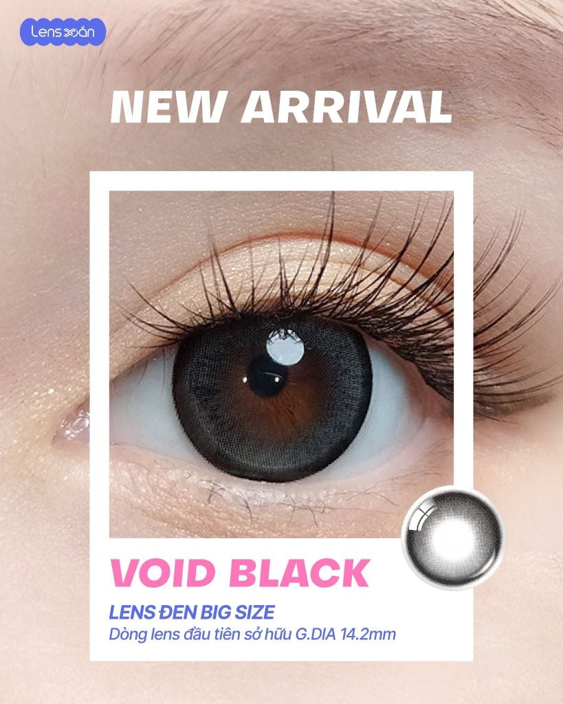 Void Black OLOLA lens đen big size G.DIA 14.2mm tạo hiệu ứng mắt baby to tròn tự nhiên với chất liệu MPC cấp ẩm cao