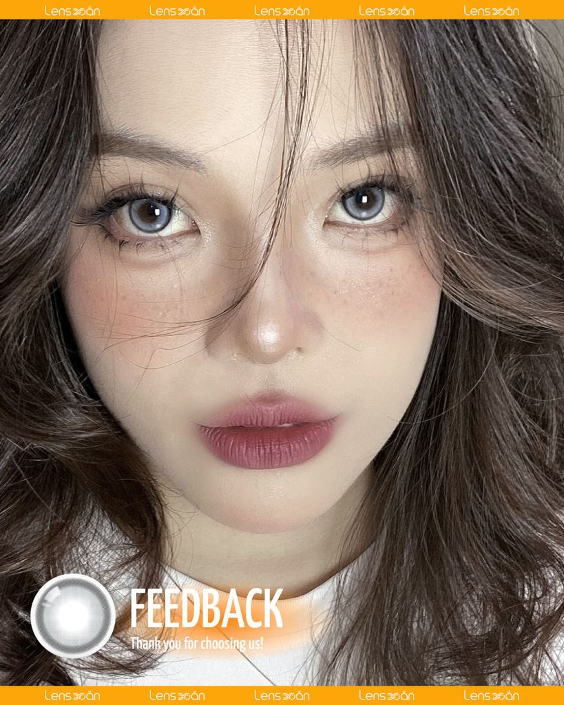 Lens Glint Gray xám ánh xanh pastel sáng tây cá tính