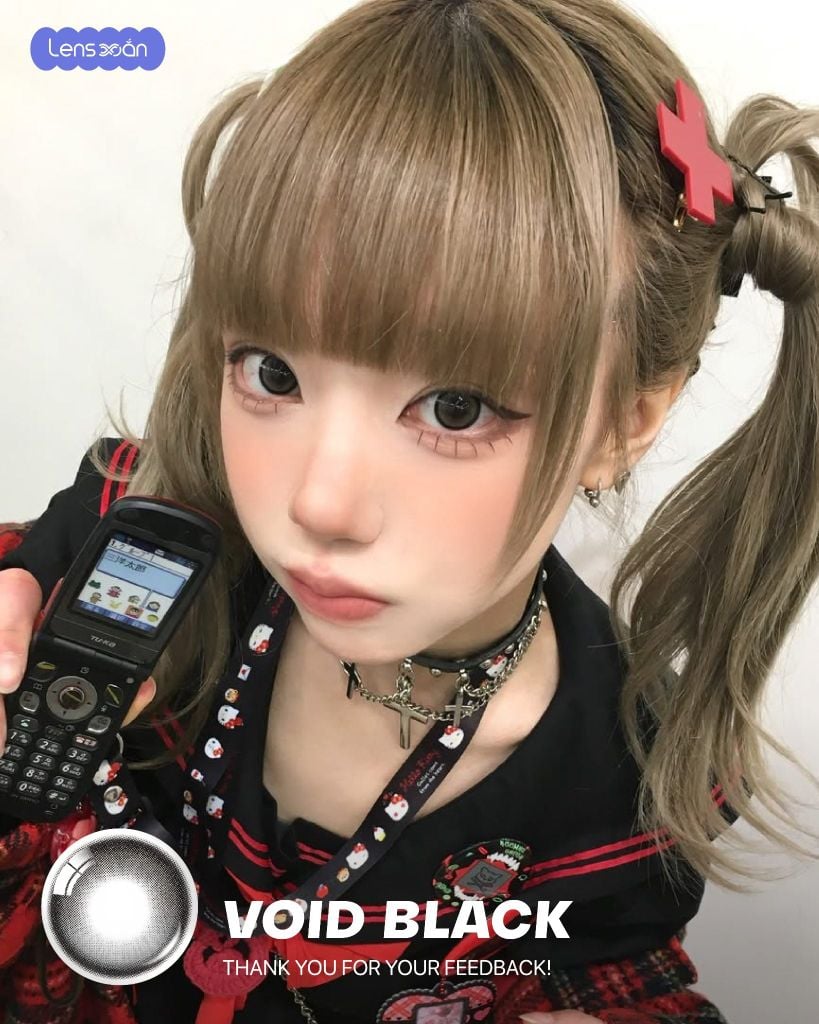 Void Black OLOLA lens đen big size G.DIA 14.2mm tạo hiệu ứng mắt baby to tròn tự nhiên với chất liệu MPC cấp ẩm cao