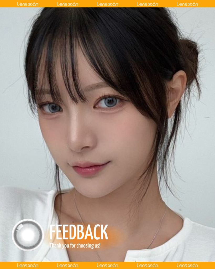Lens Glint Gray xám ánh xanh pastel sáng tây cá tính