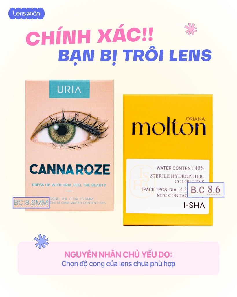 Hướng dẫn chọn Base Curve (B.C) phù hợp để tránh đeo lens bị trôi, đỏ mắt và khô mắt