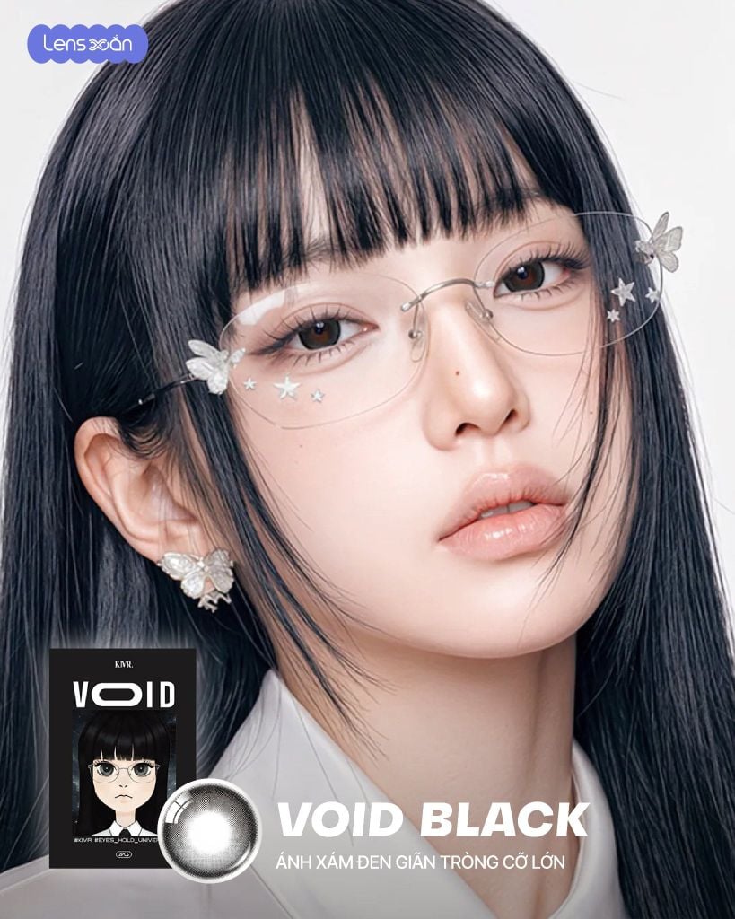 Void Black OLOLA lens đen big size G.DIA 14.2mm tạo hiệu ứng mắt baby to tròn tự nhiên với chất liệu MPC cấp ẩm cao