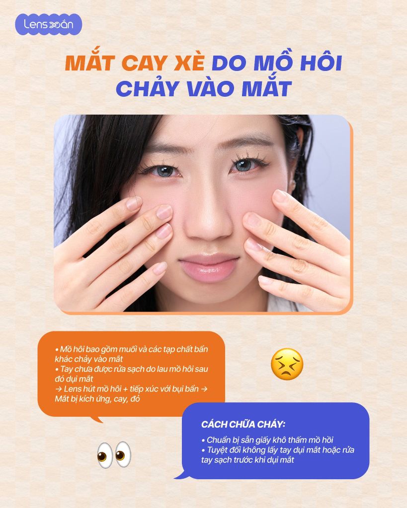 deo lens mua nong bi cay mat kho mat cach khac phuc dung