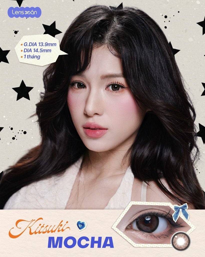 Check VAR 7 màu lens chụp Photobooth cực bắt flash với One Pick Gray, Carbon Black, Coco Mio Roze Brown, Becca Matcha, Mousse Taupe Beige, Purity Shine Taupe Brown và Kitsuki Mocha tại Lens Xoắn.