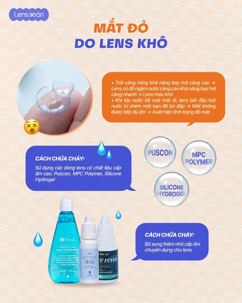 deo lens mua nong bi cay mat kho mat cach khac phuc dung