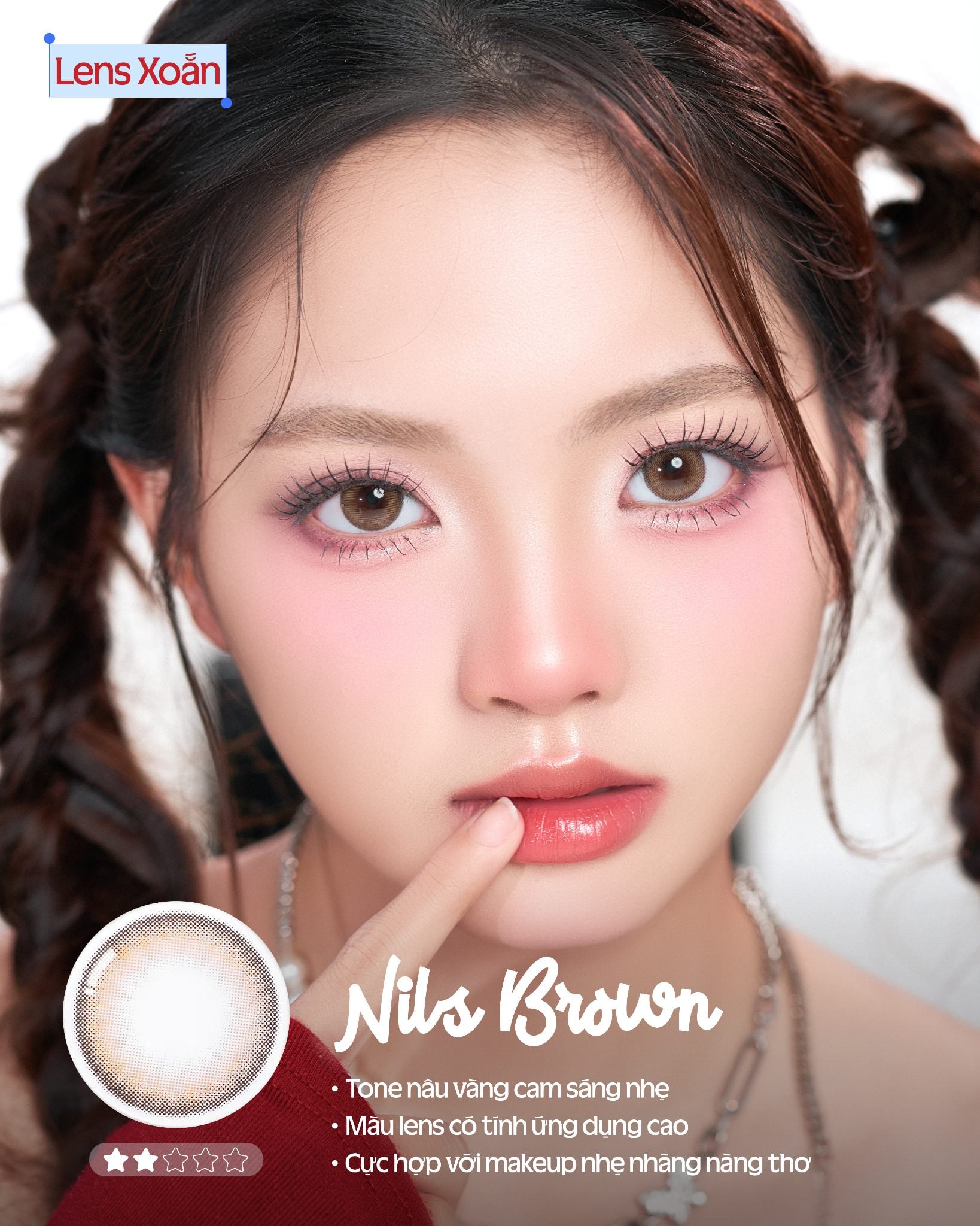 Nils Brown – OLENS – Nâu mật ong không viền trong trẻo