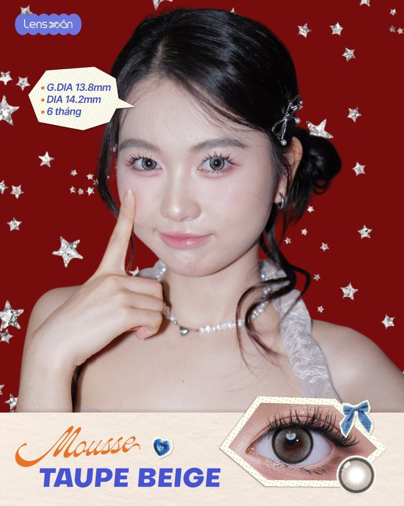 Check VAR 7 màu lens chụp Photobooth cực bắt flash với One Pick Gray, Carbon Black, Coco Mio Roze Brown, Becca Matcha, Mousse Taupe Beige, Purity Shine Taupe Brown và Kitsuki Mocha tại Lens Xoắn.