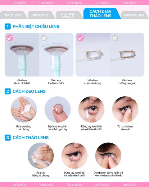 Hướng dẫn cách đeo và tháo lens an toàn, đúng cách