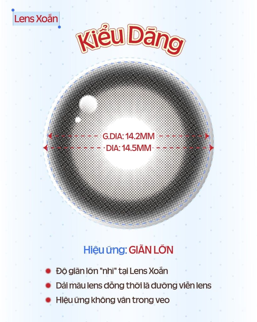 DIQ Max Black - Lens đen búp bê giãn lớn