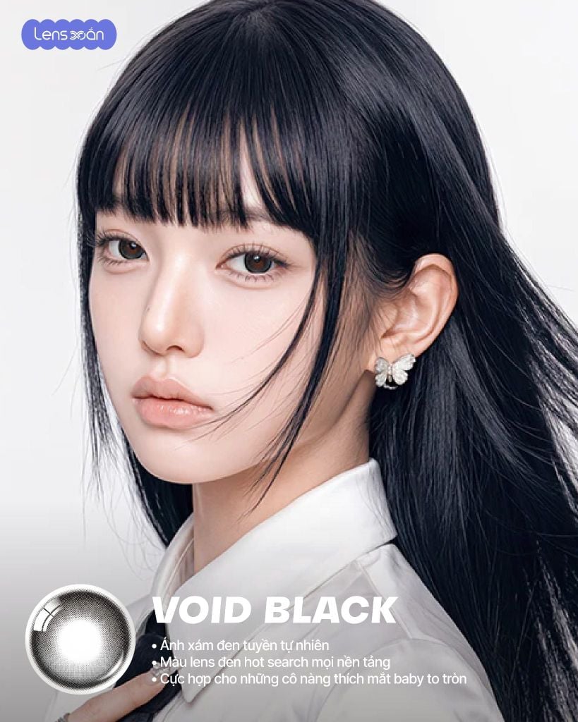 Void Black OLOLA lens đen big size G.DIA 14.2mm tạo hiệu ứng mắt baby to tròn tự nhiên với chất liệu MPC cấp ẩm cao