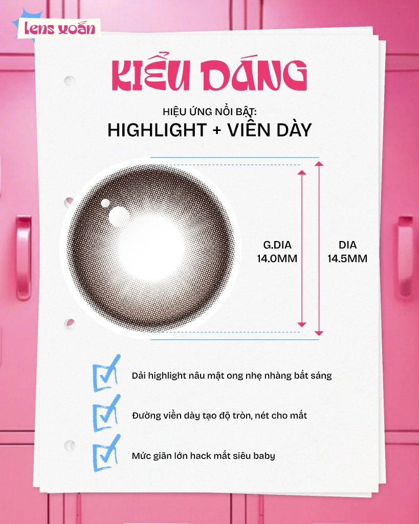 Sơ đồ kiểu dáng Bear Boo Honey Choco với highlight mật ong và viền dày