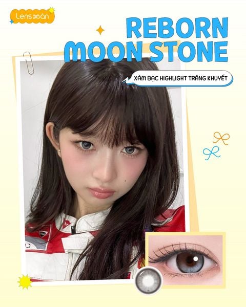 Karina đeo lens Reborn Moon Stone Gray