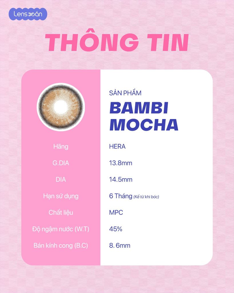 bambi mocha lens nau caramel mocha han quoc gian trong tu nhien mpc